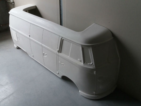 fiberglass object, bully, pickup bully, samba, panel,transporter,gocart body, pedal car, tot rod, cox, beetle, combi, replica, wall decoration,life size sculpture