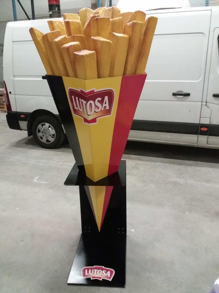 3D fries bags,french fries, frenchfries, belgian fries, chip bag, french fries Lutosa, chip bac lutasa, Lutosa advertising,Lutosa eyecatcher, french fries in polyester, frnch fries in fiberglass, fiberglass french fries, decoration for trade show, advertising props, advertising object, promotional item,advertising campagne,prop, original prop, blowups, blow ups