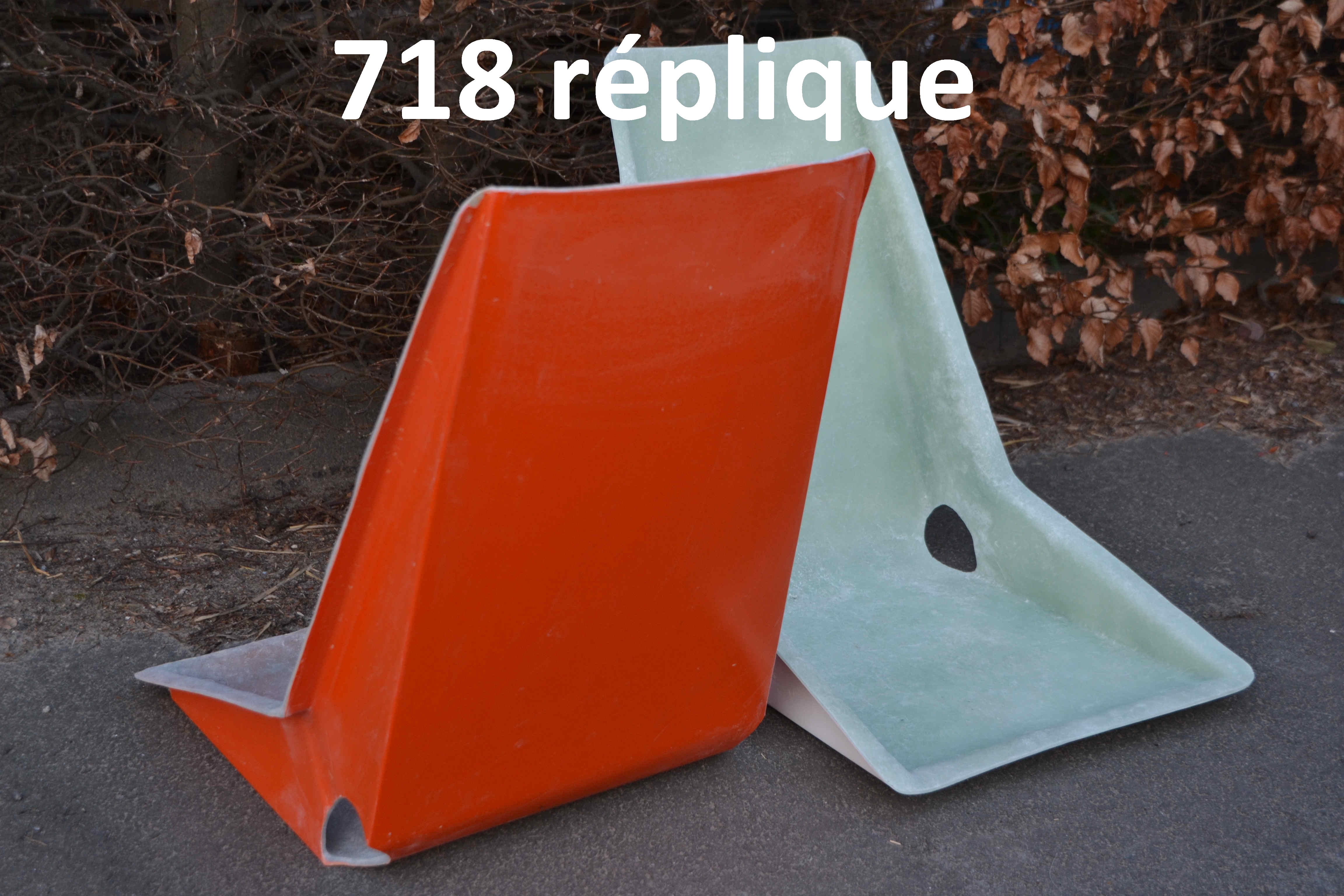 afbeelding van 18, 718 chaise, 718 baquet, baquet en fibre de verre, baquet en polyester, replique, 718 replique, chaise en fibre de verre