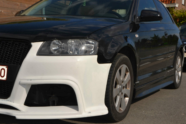 afbeelding van een tuning polyester project waarbij een audi A3 een nieuwe look krijgt, tuning A3, polyester tuning, A3 tuning