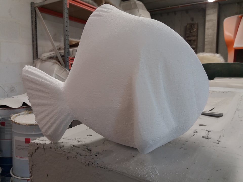 fish, fish in eps, fish in styropor, fish in styrofoam, fish in foam, foamcutting, 3D cutting, CNC foam cutting, hotwirecutting, propmaker, airpop, sculpting, EPS sculpting